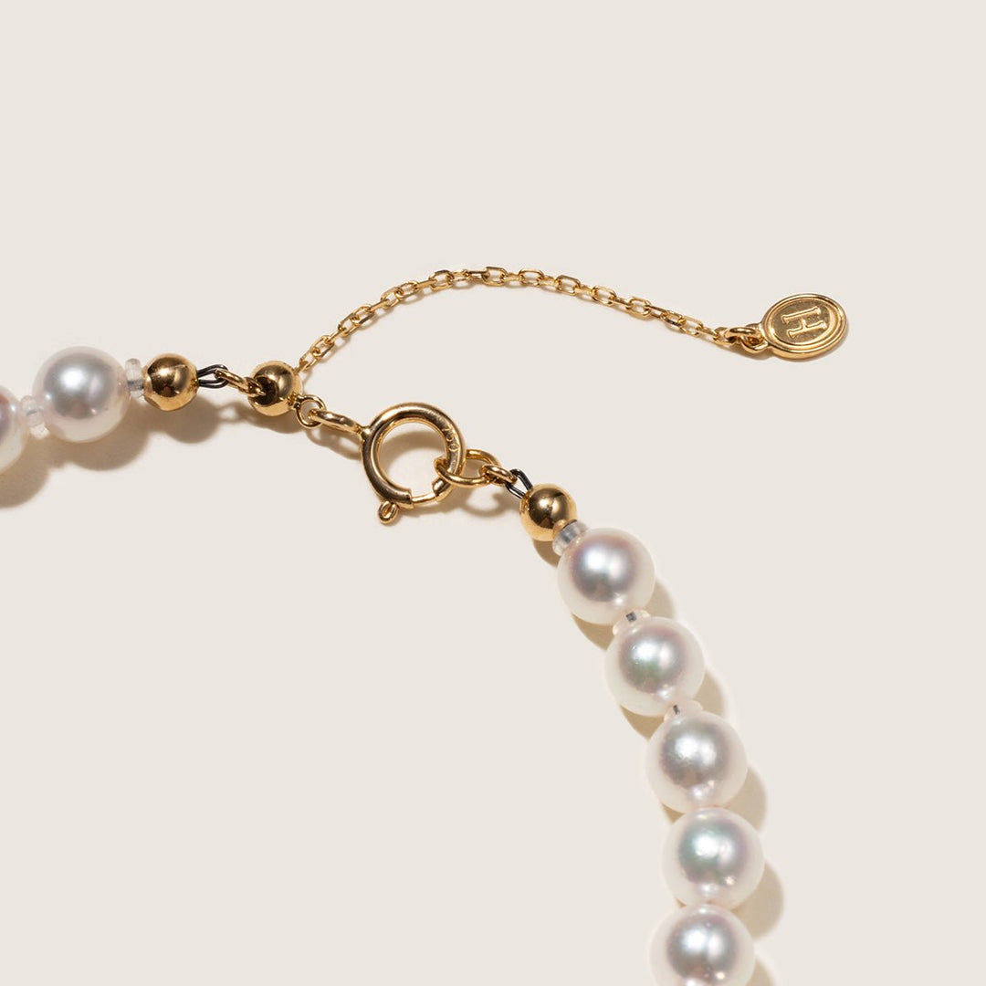 Akoya Pearl 18K Gold Classic Pearl Strand Bracelet - HELAS Jewelry