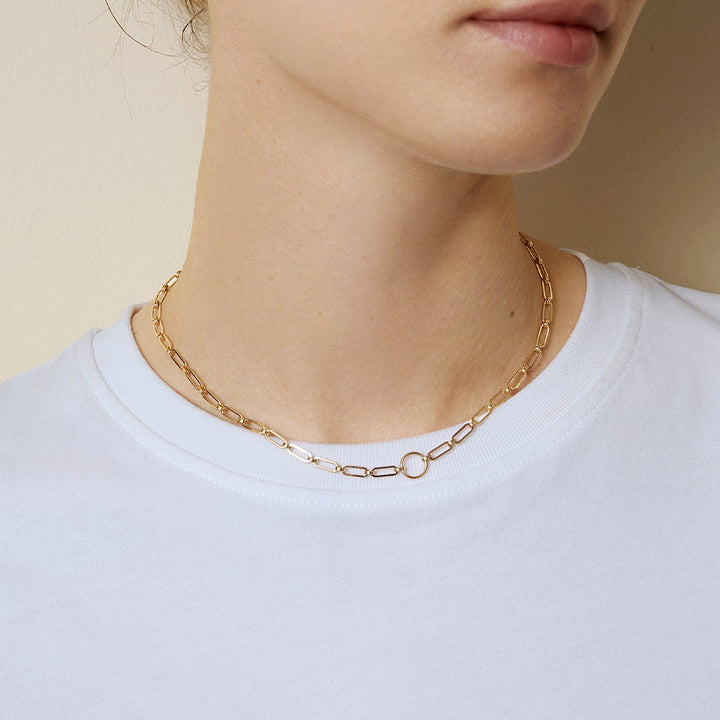 Akoya Pearl 18K Gold Diamond Lever Pendant Interlock Necklace - HELAS Jewelry