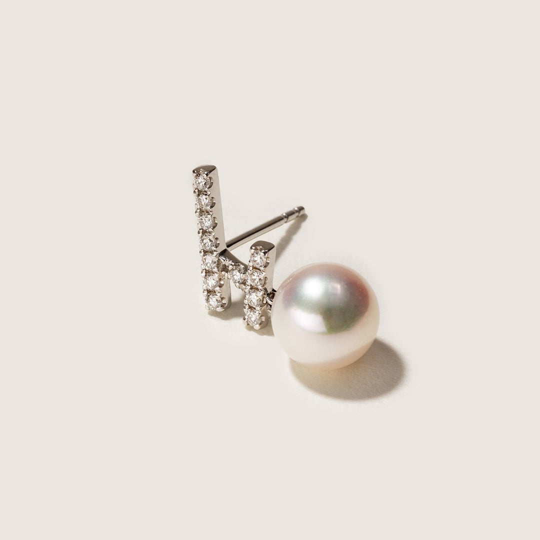 Akoya Pearl 18K Gold Diamonds Sparkle Flying Earrings - HELAS Jewelry