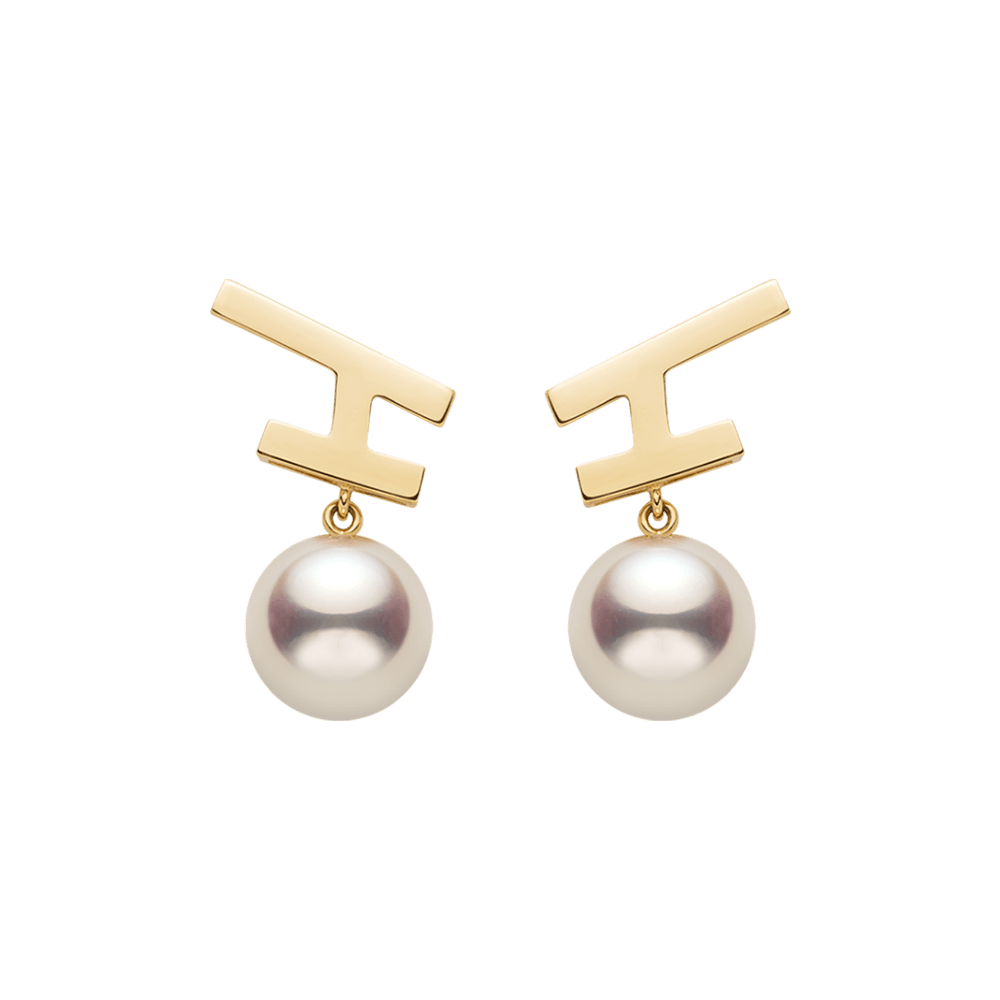 Akoya Pearl 18K Gold Fashion Flying Earrings - HELAS Jewelry
