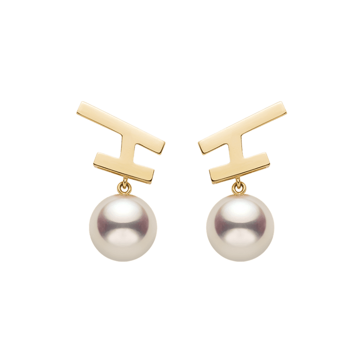 Akoya Pearl 18K Gold Fashion Flying Earrings - HELAS Jewelry