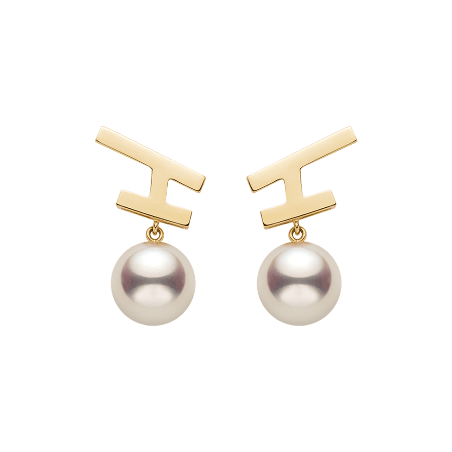 Akoya Pearl 18K Gold Fashion Flying Earrings - HELAS Jewelry