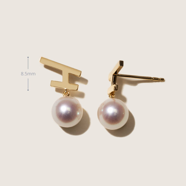 Akoya Pearl 18K Gold Fashion Flying Earrings - HELAS Jewelry