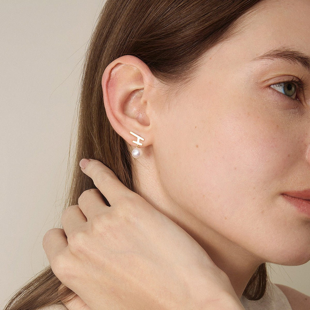 Akoya Pearl 18K Gold Fashion Flying Earrings - HELAS Jewelry