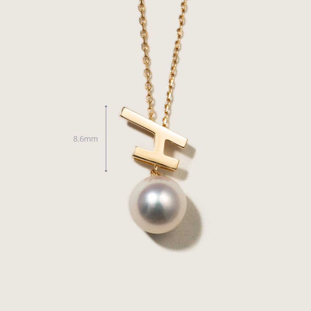 Akoya Pearl 18K Gold Fashion Flying Pendant Necklace - HELAS Jewelry