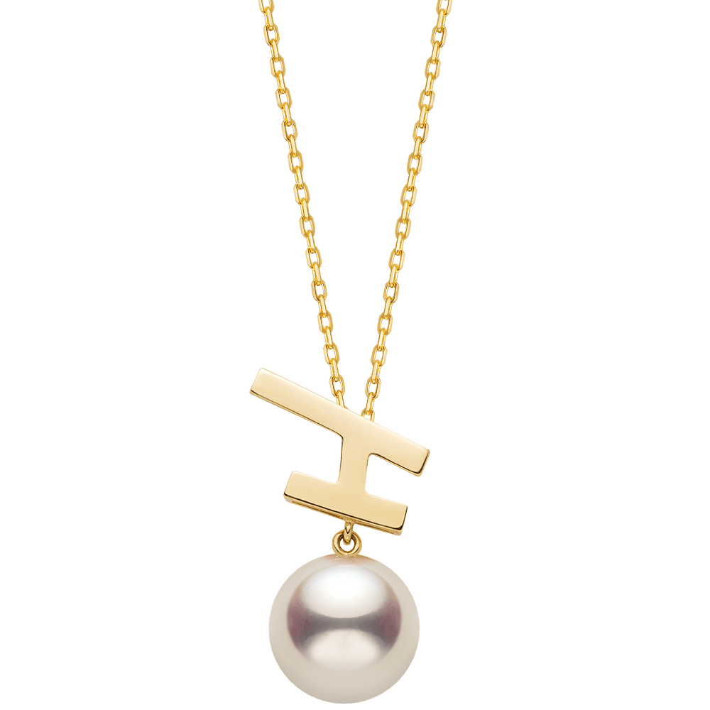 Akoya Pearl 18K Gold Fashion Flying Pendant Necklace - HELAS Jewelry