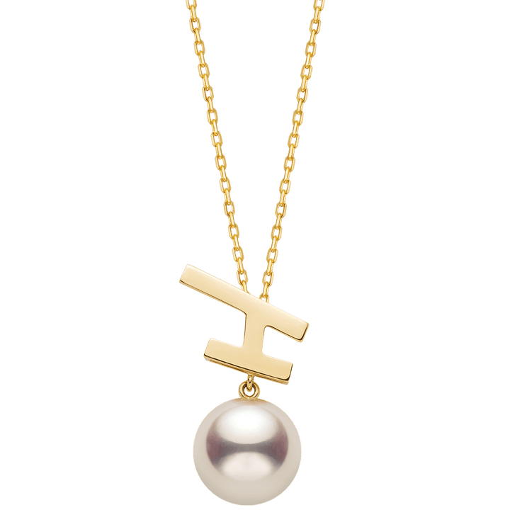 Akoya Pearl 18K Gold Fashion Flying Pendant Necklace - HELAS Jewelry