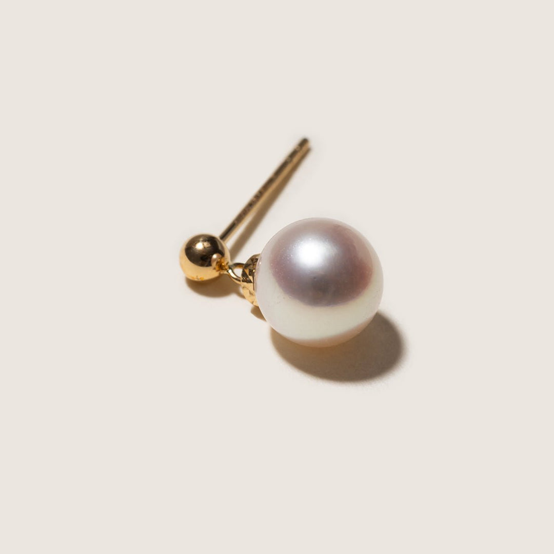 Akoya Pearl 18K Gold Italian Stud Earrings - HELAS Jewelry