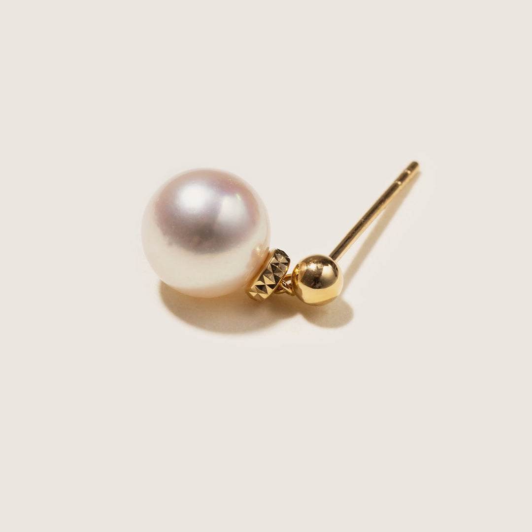 Akoya Pearl 18K Gold Italian Stud Earrings - HELAS Jewelry