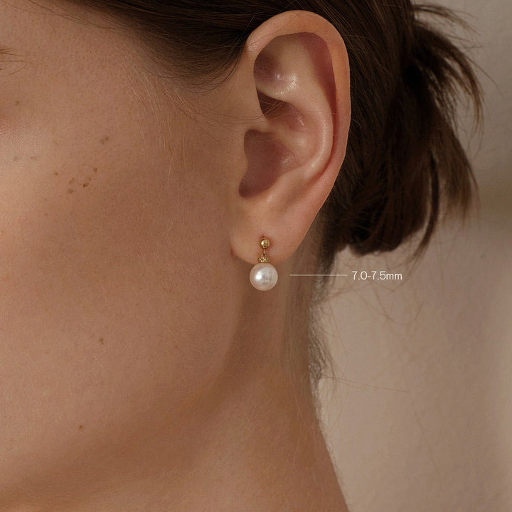Akoya Pearl 18K Gold Italian Stud Earrings - HELAS Jewelry