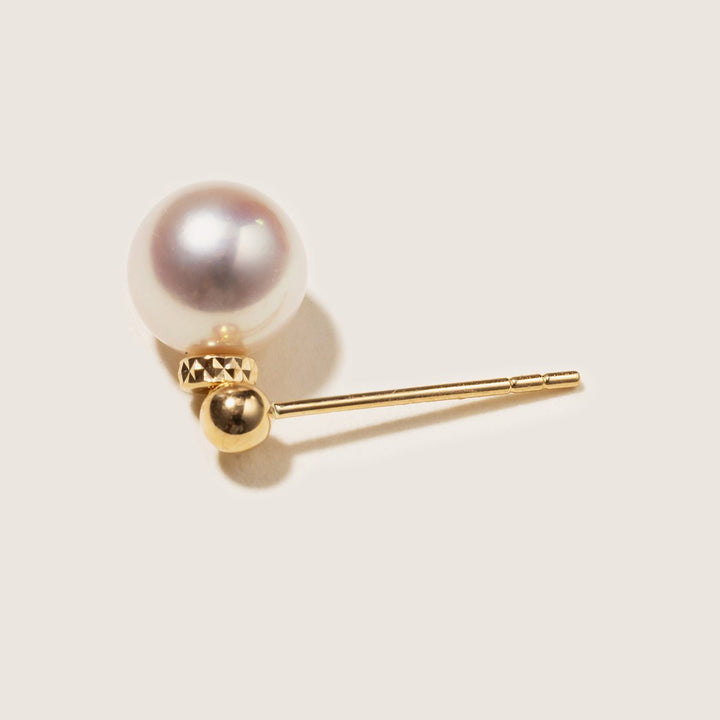 Akoya Pearl 18K Gold Italian Stud Earrings - HELAS Jewelry