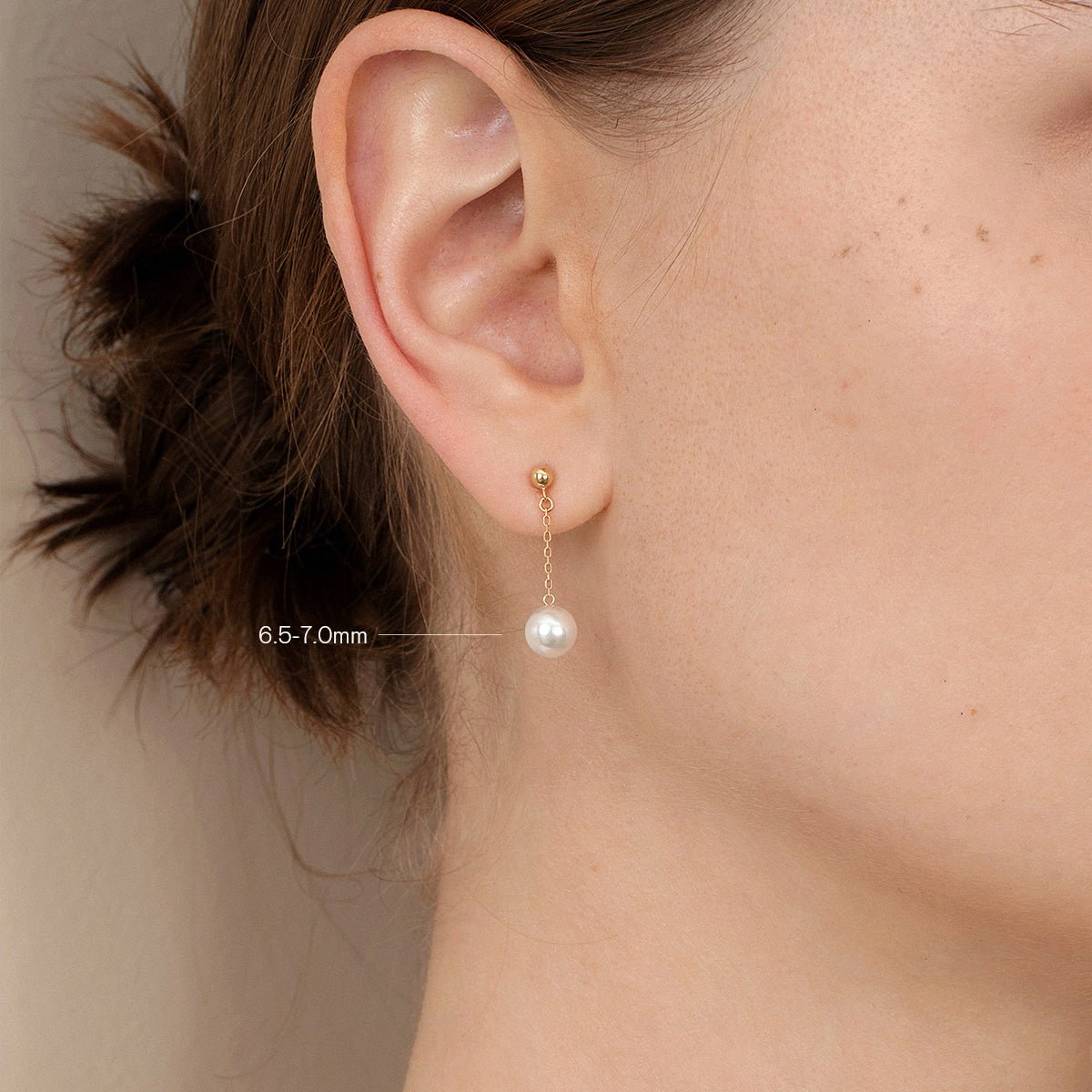 Akoya Pearl 18K Gold Long Stud Earrings - HELAS Jewelry