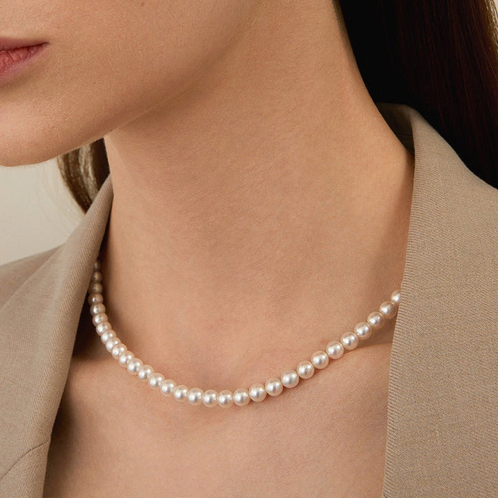 Akoya Pearl 18K Gold Lustre Classic Strand Necklace - HELAS Jewelry