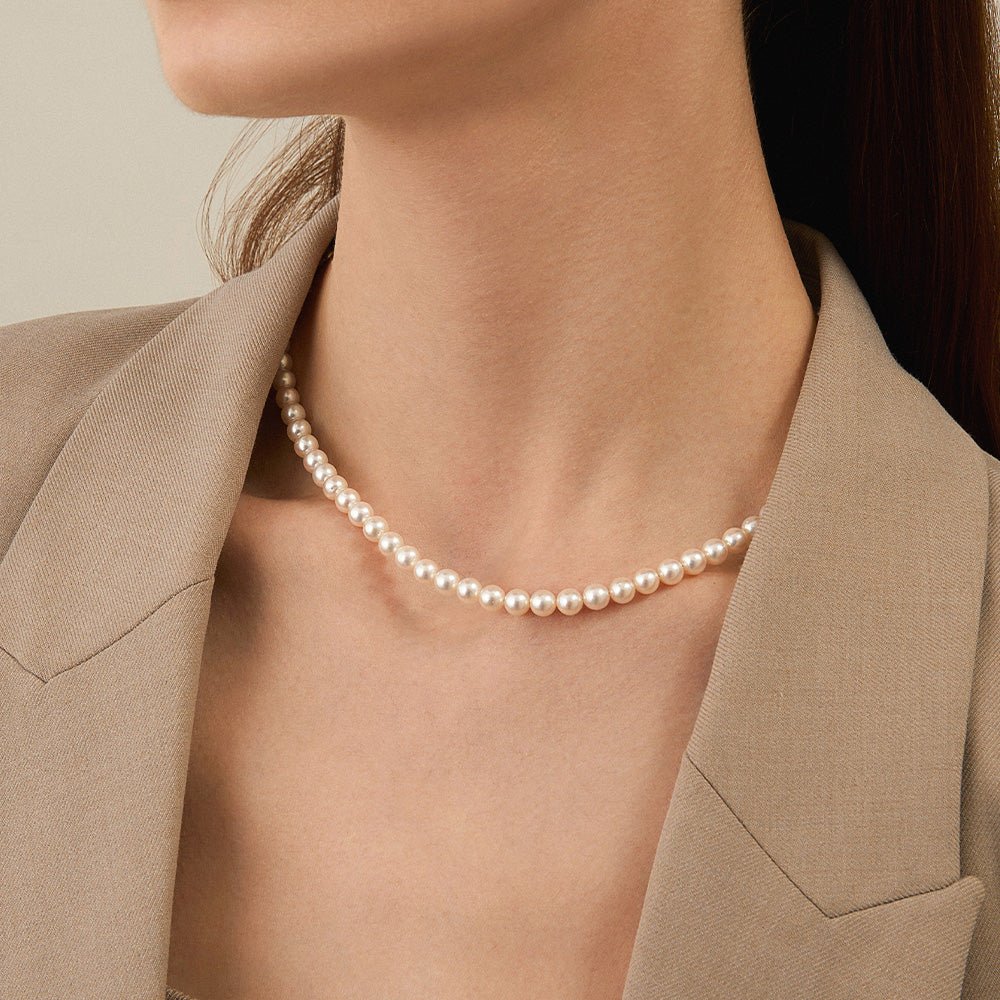 Akoya Pearl 18K Gold Lustre Classic Strand Necklace - HELAS Jewelry