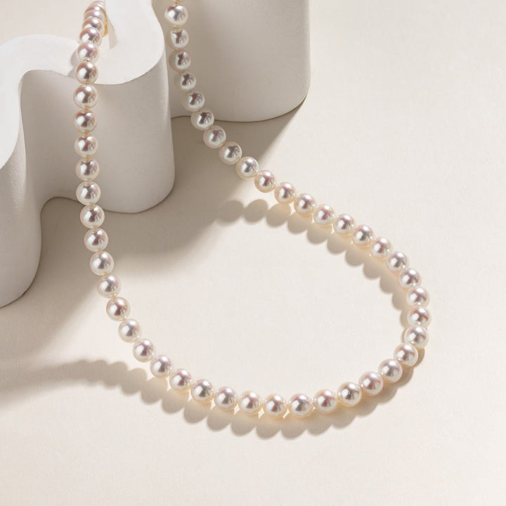 Akoya Pearl 18K Gold Lustre Classic Strand Necklace - HELAS Jewelry