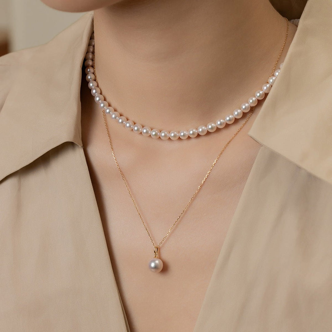 Akoya Pearl 18K Gold Lustre Classic Strand Necklace - HELAS Jewelry