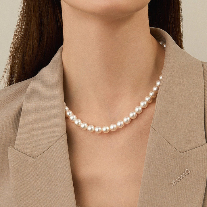 Akoya Pearl 18K Gold Lustre Classic Strand Necklace - HELAS Jewelry