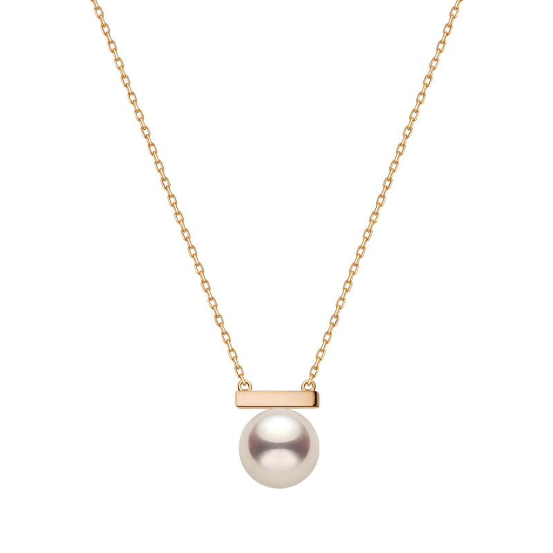 Akoya Pearl 18K Gold Whole Rest Note Necklace - HELAS Jewelry