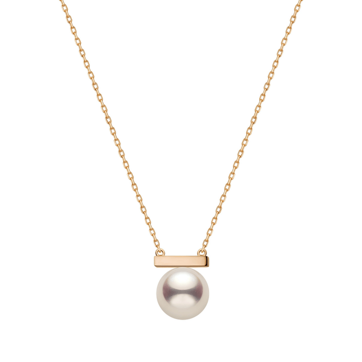 Akoya Pearl 18K Gold Whole Rest Note Necklace - HELAS Jewelry