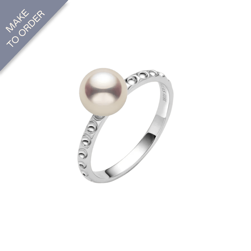 Akoya Pearl 18K White Gold Grace Fortune Ring - HELAS Jewelry