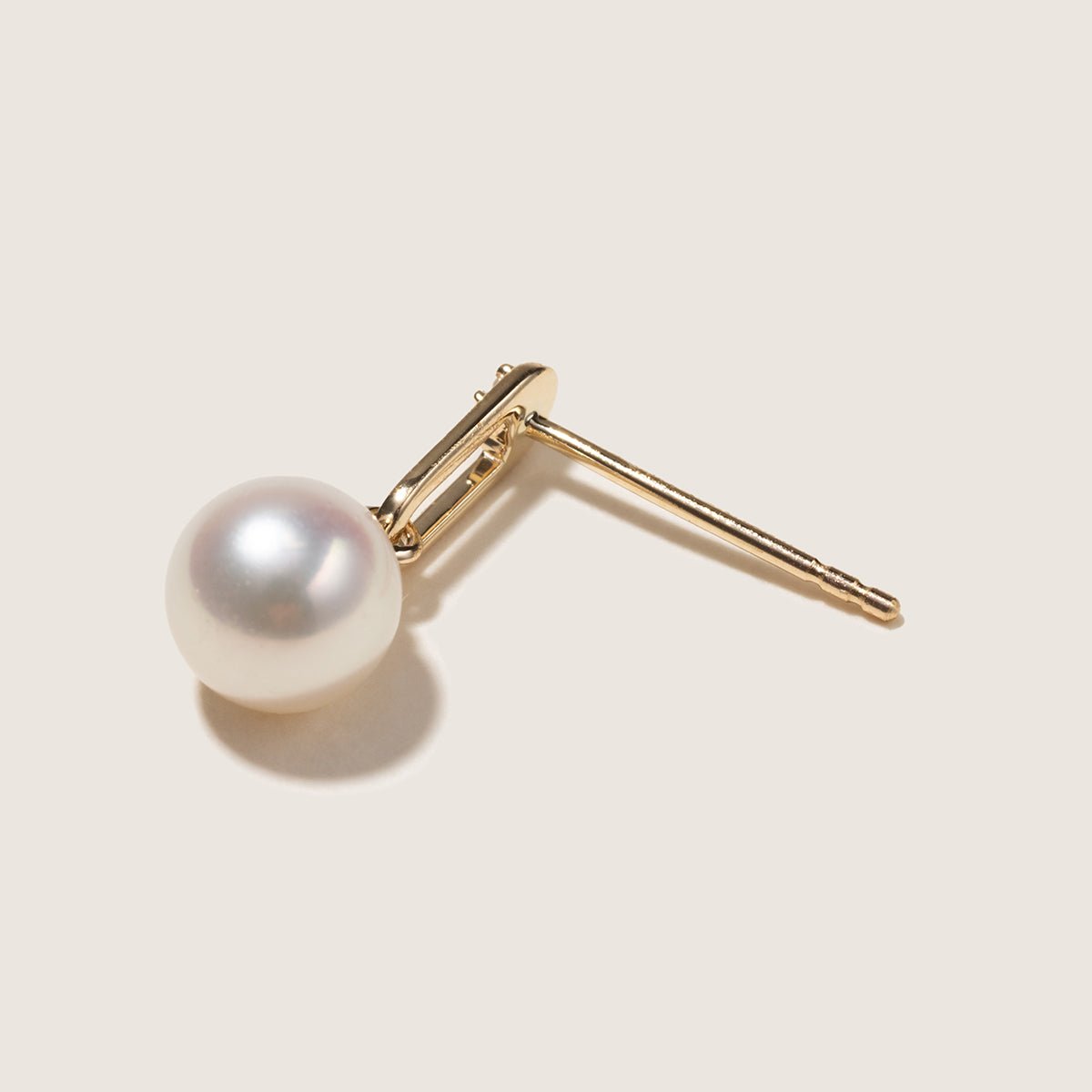 Akoya Pearl 9K Gold Lab - Grown Diamonds Annular Drop Earrings - HELAS Jewelry