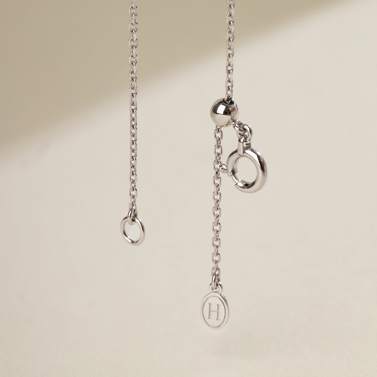 Akoya Saltwater Pearl 18K White Gold Balance Beam Diamond Necklace - HELAS Jewelry