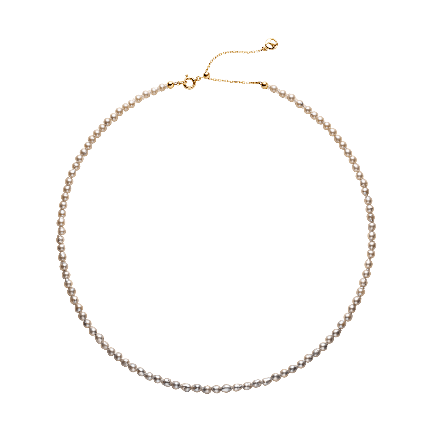 Akoya Silver Blue Baroque Pearl 18K Gold Tide Gradient Strand Necklace - HELAS Jewelry