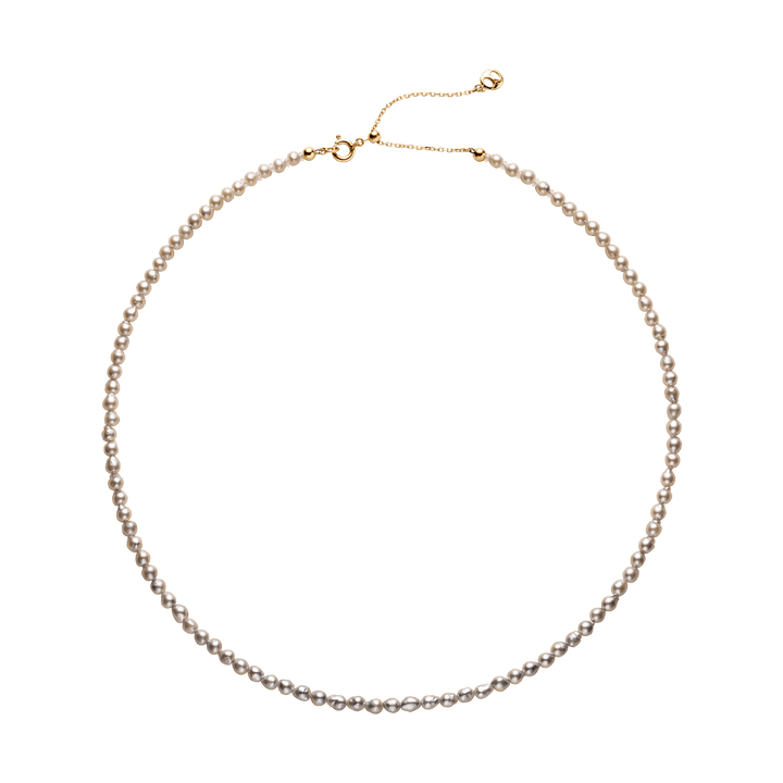Akoya Silver Blue Baroque Pearl 18K Gold Tide Gradient Strand Necklace - HELAS Jewelry