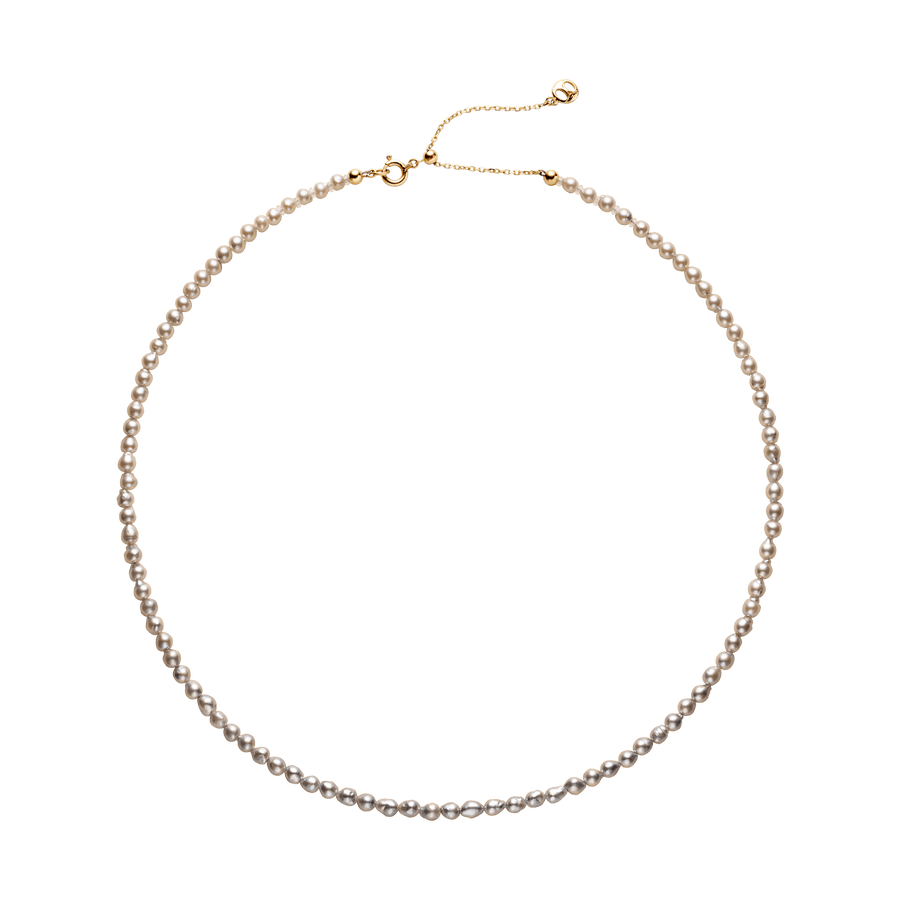 Akoya Silver Blue Baroque Pearl 18K Gold Tide Gradient Strand Necklace - HELAS Jewelry