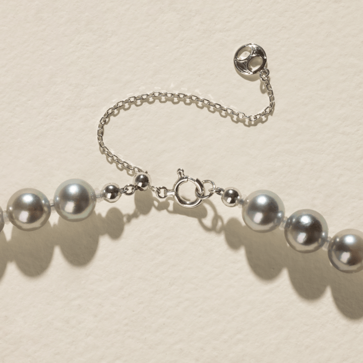 Akoya Silver Blue Pearl 18K White Gold Arctic Gleam Strand Necklace - HELAS Jewelry