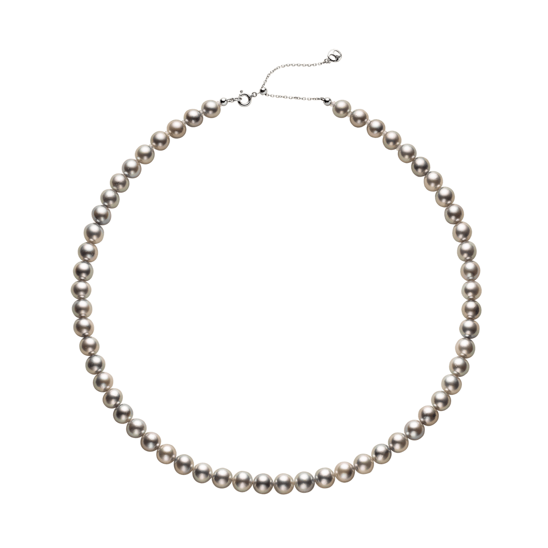 Akoya Silver Blue Pearl 18K White Gold Arctic Gleam Strand Necklace - HELAS Jewelry