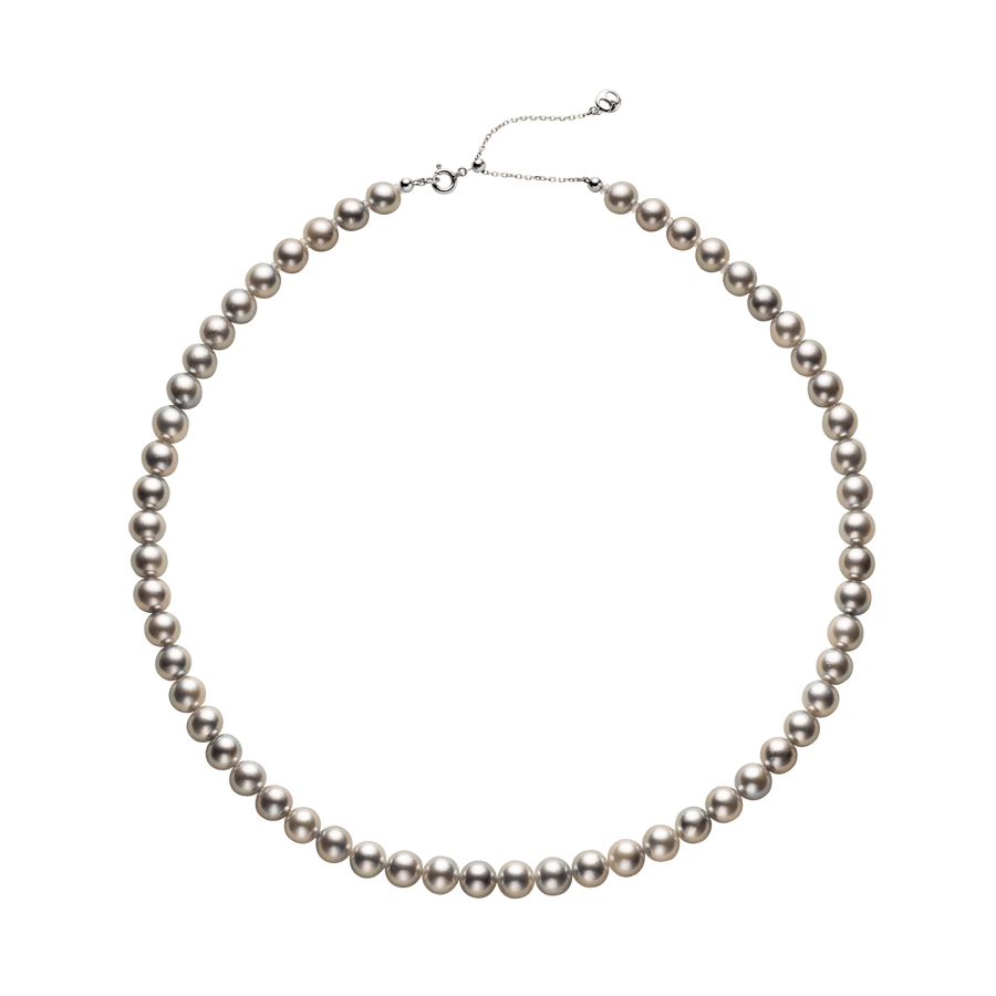 Akoya Silver Blue Pearl 18K White Gold Arctic Gleam Strand Necklace - HELAS Jewelry