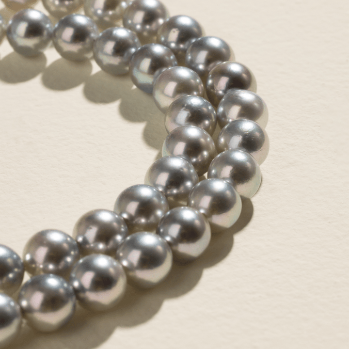 Akoya Silver Blue Pearl 18K White Gold Arctic Gleam Strand Necklace - HELAS Jewelry