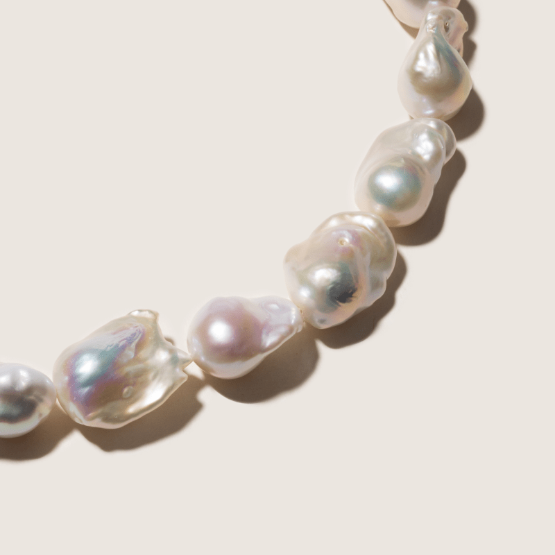 Aurora Freshwater Baroque Pearl 925 Silver Empress Strand Necklace - HELAS Jewelry