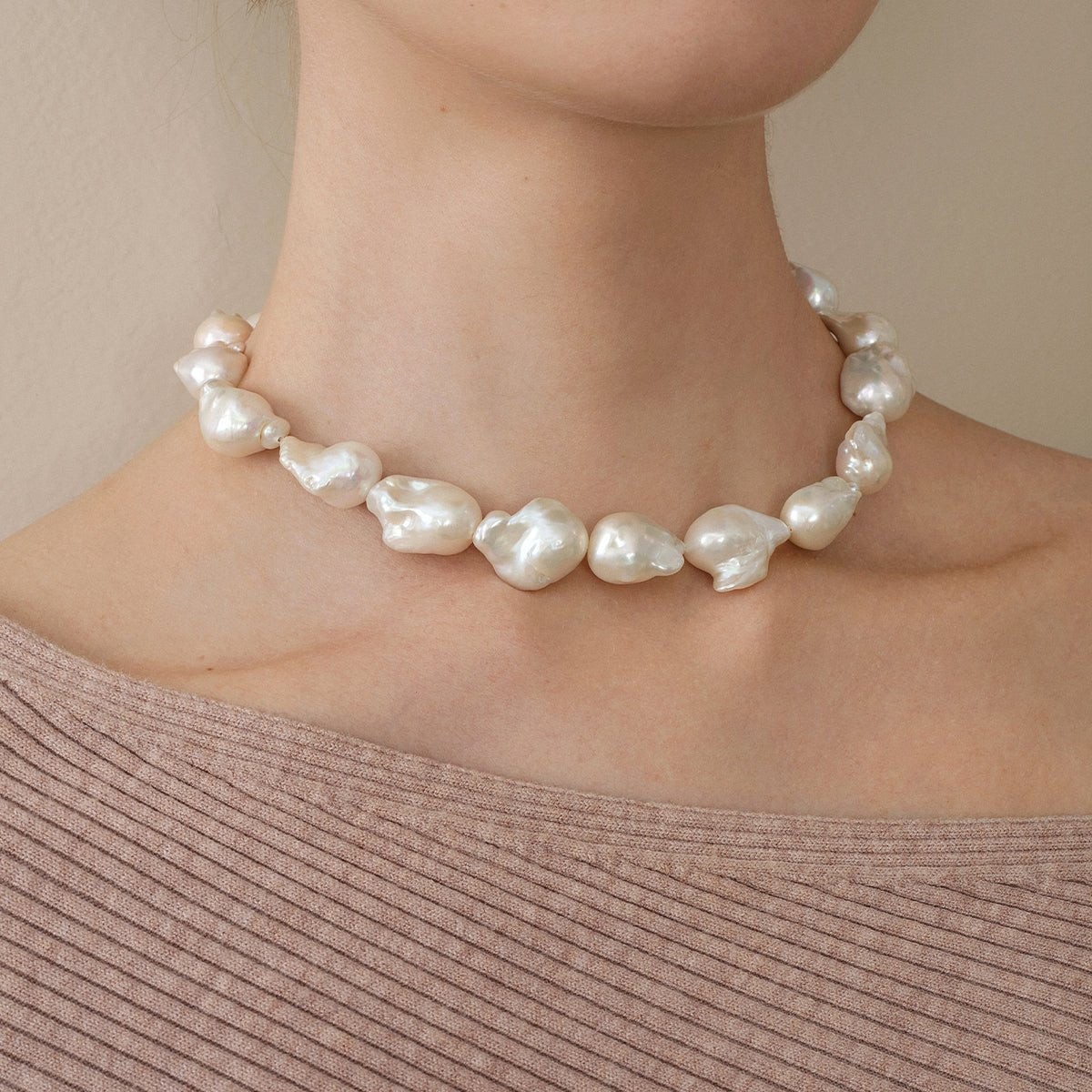 Aurora Freshwater Baroque Pearl 925 Silver Empress Strand Necklace - HELAS Jewelry