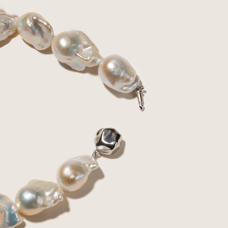 Aurora Freshwater Baroque Pearl 925 Silver Empress Strand Necklace - HELAS Jewelry