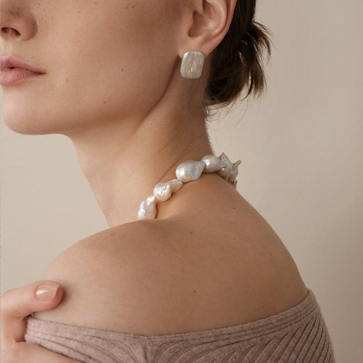 Aurora Freshwater Baroque Pearl 925 Silver Empress Strand Necklace - HELAS Jewelry