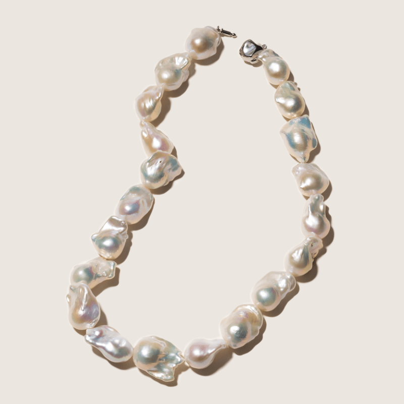Aurora Freshwater Baroque Pearl 925 Silver Empress Strand Necklace - HELAS Jewelry