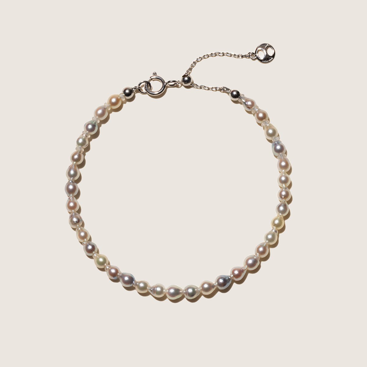 Baroque Silver Blue Akoya Pearl 18K Gold Tide Strand Bracelet - HELAS Jewelry