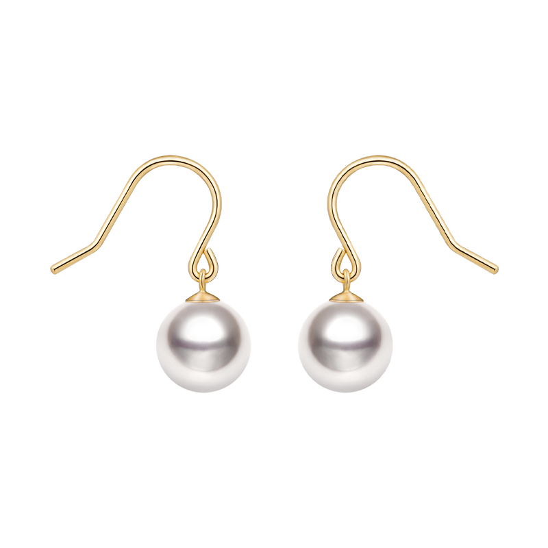 Akoya Pearl 18K Gold Classic Hook Earrings