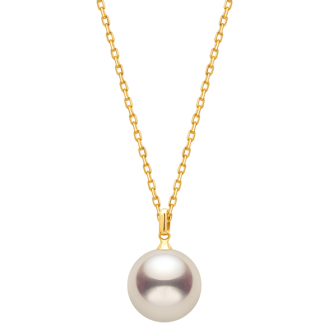 10 - 11mm Freshwater Edison Pearl 14K Gold Classic Buckle Pendant Necklace - HELAS Jewelry