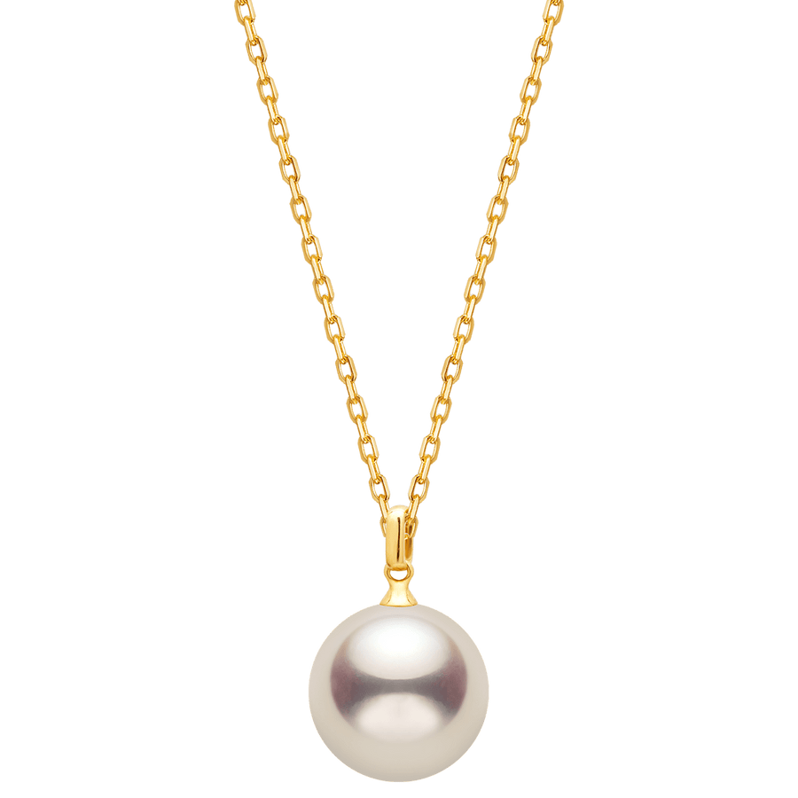 10 - 11mm Freshwater Edison Pearl 14K Gold Classic Buckle Pendant Necklace - HELAS Jewelry