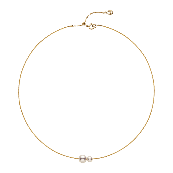 Double Saltwater Pearl Minimalist Design 18K Necklace - HELAS Jewelry