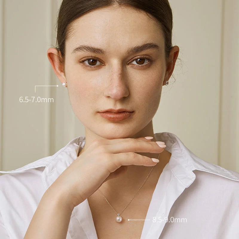 BASIC COLLECTION Akoya Pearl 18K Gold Bulb Stud Earrings - HELAS Jewelry