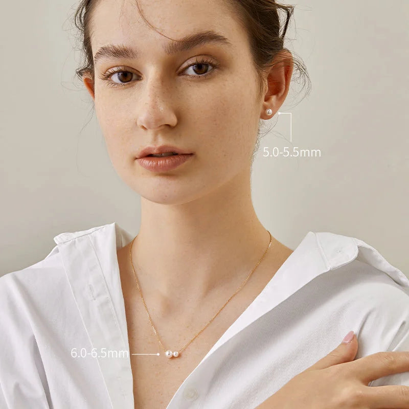 BASIC COLLECTION Akoya Pearl 18K Gold Bulb Stud Earrings - HELAS Jewelry