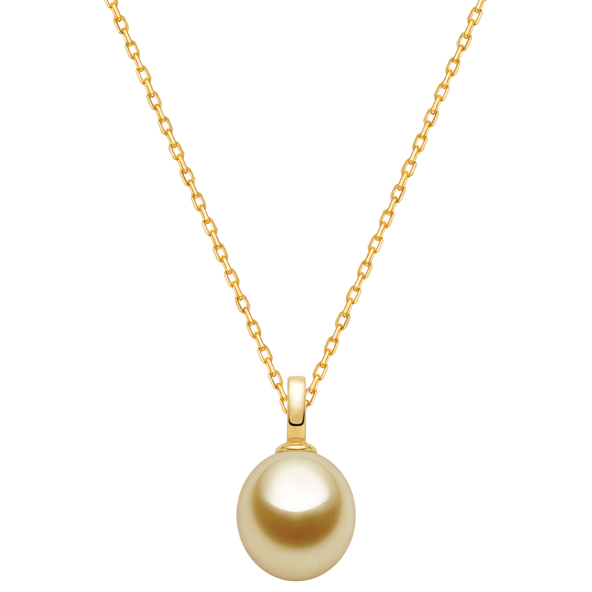Teardrop - shaped Golden South Sea Pearl 18K Gold Simple Elegant Pendant Necklace - HELAS Jewelry