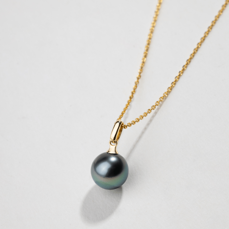 Tahitian Pearl 18K Gold Simple Elegant Pendant Necklace - HELAS Jewelry