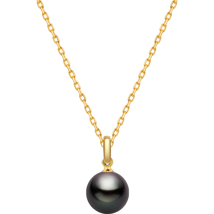 Saltwater pearl 18K gold classic buckle pendant necklace from Basic Collection, featuring a lustrous pearl and elegant gold clasp.