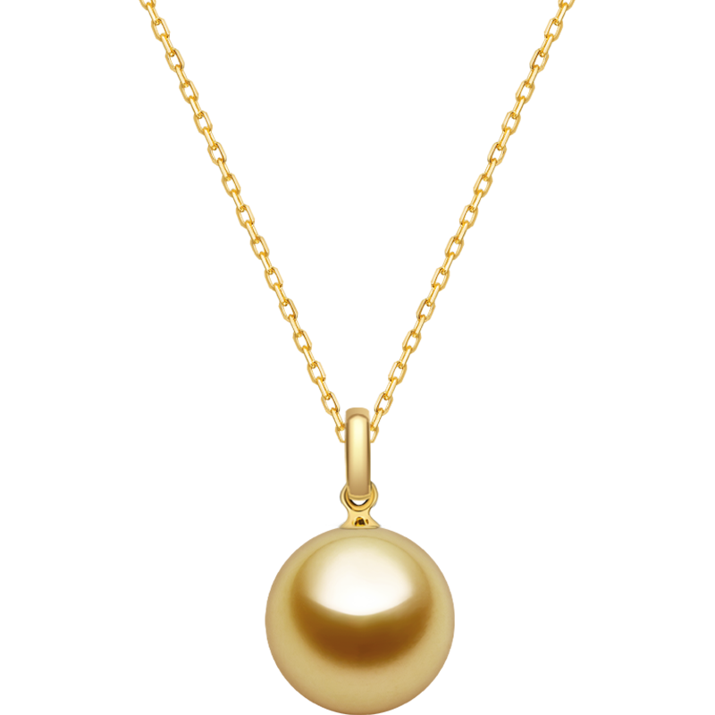 Saltwater pearl 18K gold classic buckle pendant necklace from Basic Collection, featuring a elegant pearl and gold clasp design.