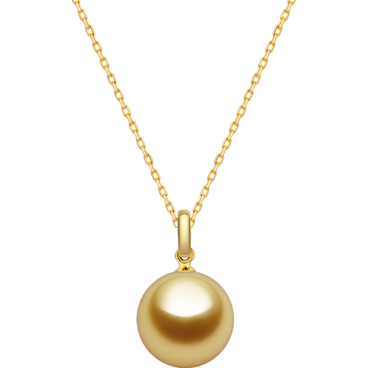 Saltwater pearl 18K gold classic buckle pendant necklace from Basic Collection, featuring a elegant pearl and gold clasp design.
